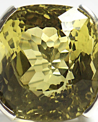 Lemon Quartz Cushion Ring